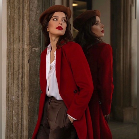 Gaala Jackets & Blazers - Gaâla Paola Coat, Cashmere Wool blend, Red, size 36 (approx size 4 or small)